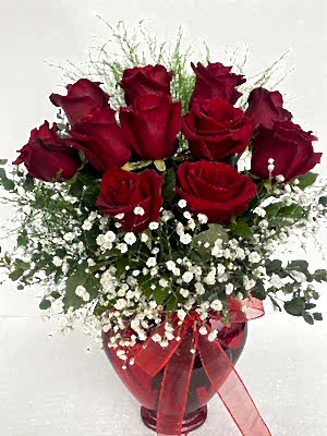 Kalp  Vazoda  Kirmizi  G�l